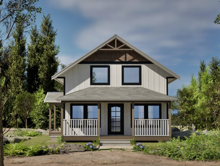 Front view of our Fernie house plan