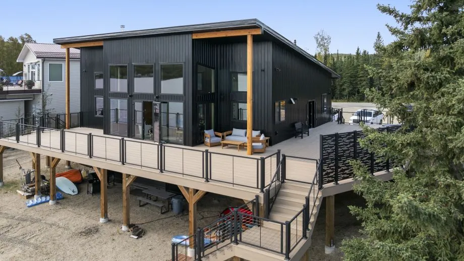 The Alaskan home's wrap-around decking