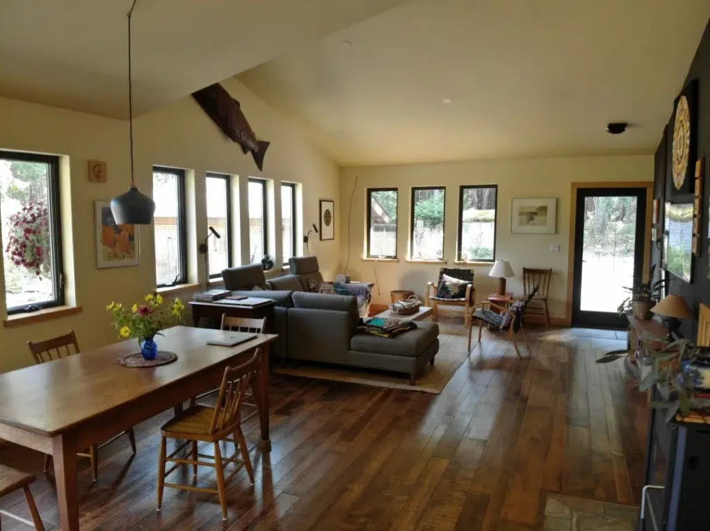 Open concept living allows this house to feel light and airy