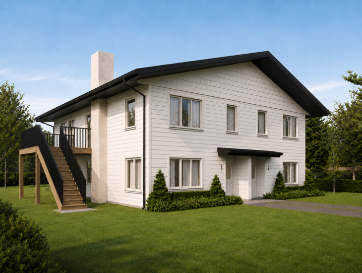 Pacific Homes Willow Duplex Front view rendering